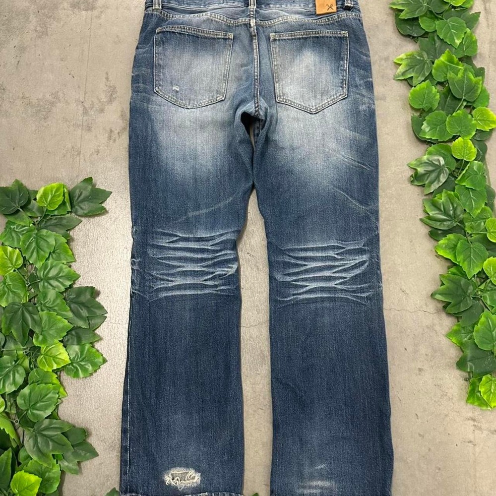 Y2K Marc Ecko Cut & Sew Distressed Dark Wash Jeans - Picture 3 of 8